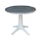 International Concepts 36 in. Round Pedestal Dining Table with 2 Madrid LadderBack Chairs - 3 Piece Dining Set K05-36RT-27B-C2-2 - alternate 3